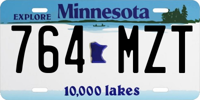 MN license plate 764MZT