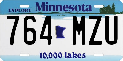 MN license plate 764MZU