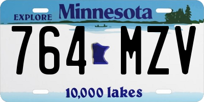 MN license plate 764MZV