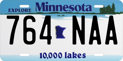 MN license plate 764NAA