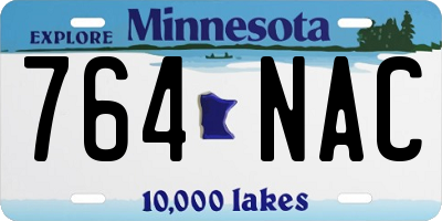 MN license plate 764NAC