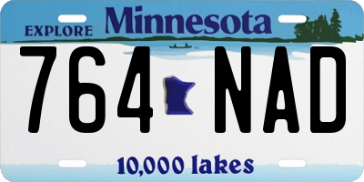 MN license plate 764NAD