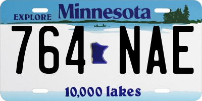 MN license plate 764NAE