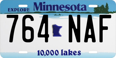 MN license plate 764NAF