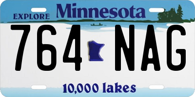 MN license plate 764NAG