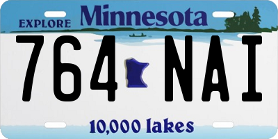 MN license plate 764NAI