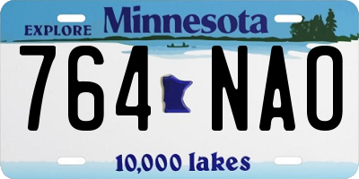 MN license plate 764NAO