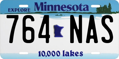 MN license plate 764NAS