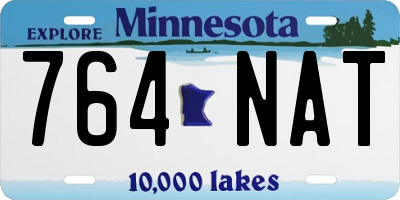 MN license plate 764NAT