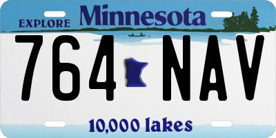MN license plate 764NAV