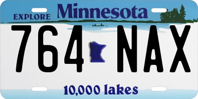 MN license plate 764NAX