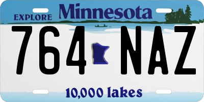 MN license plate 764NAZ