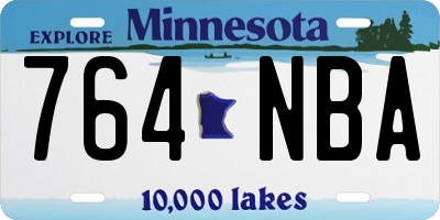 MN license plate 764NBA