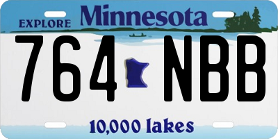 MN license plate 764NBB