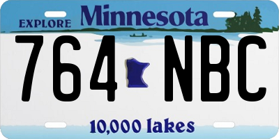 MN license plate 764NBC
