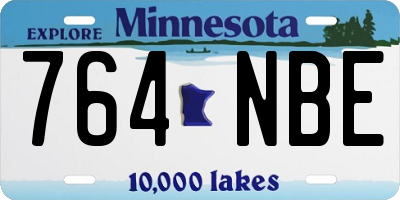 MN license plate 764NBE