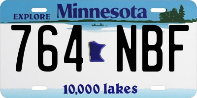 MN license plate 764NBF