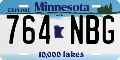 MN license plate 764NBG
