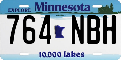 MN license plate 764NBH
