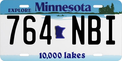MN license plate 764NBI