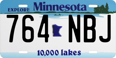 MN license plate 764NBJ