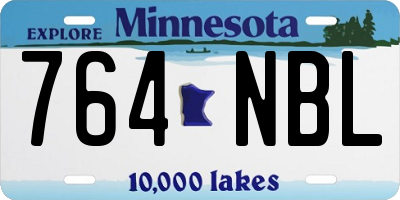 MN license plate 764NBL