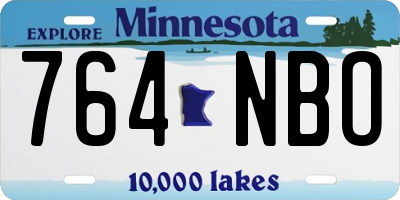 MN license plate 764NBO