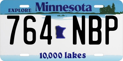 MN license plate 764NBP