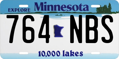 MN license plate 764NBS