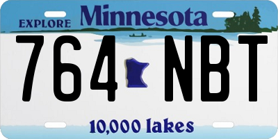 MN license plate 764NBT