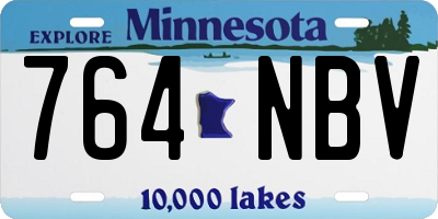 MN license plate 764NBV