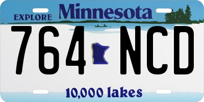 MN license plate 764NCD
