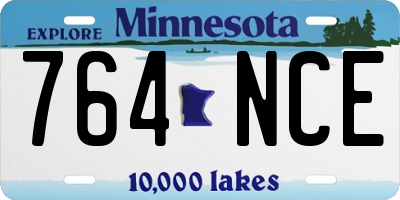 MN license plate 764NCE