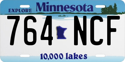 MN license plate 764NCF