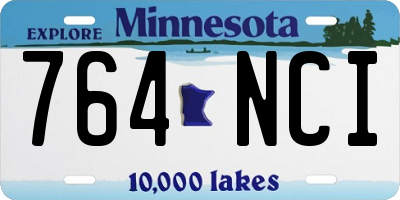 MN license plate 764NCI