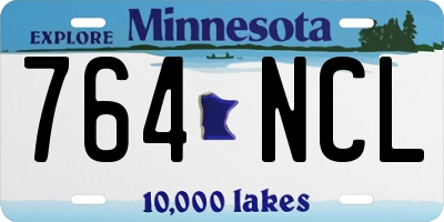 MN license plate 764NCL