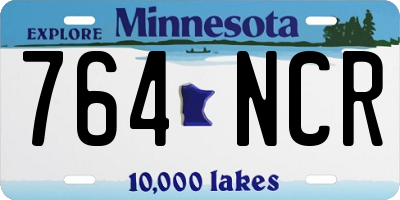 MN license plate 764NCR