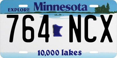 MN license plate 764NCX