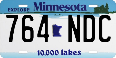MN license plate 764NDC