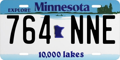 MN license plate 764NNE
