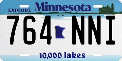 MN license plate 764NNI