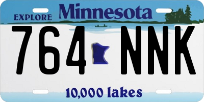 MN license plate 764NNK