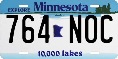 MN license plate 764NOC