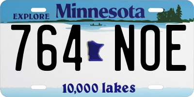 MN license plate 764NOE