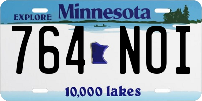 MN license plate 764NOI