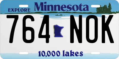 MN license plate 764NOK