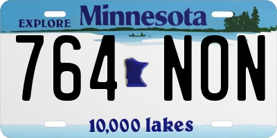 MN license plate 764NON