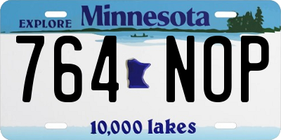 MN license plate 764NOP