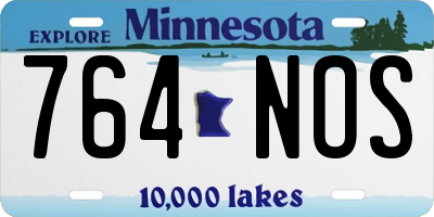MN license plate 764NOS