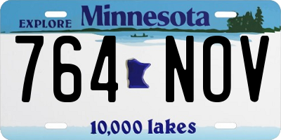 MN license plate 764NOV